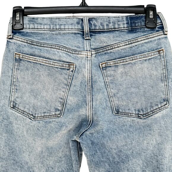 Abercrombie & Fitch 27/4R Boyfriend Jeans Mid-Rise Distressed Frayed Hems Blue - Picture 6 of 10